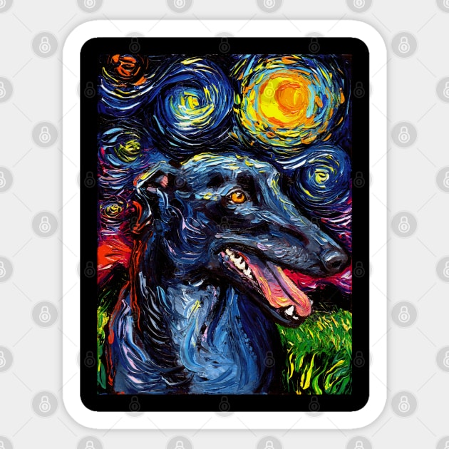 Greyhound Night Sticker by sagittariusgallery